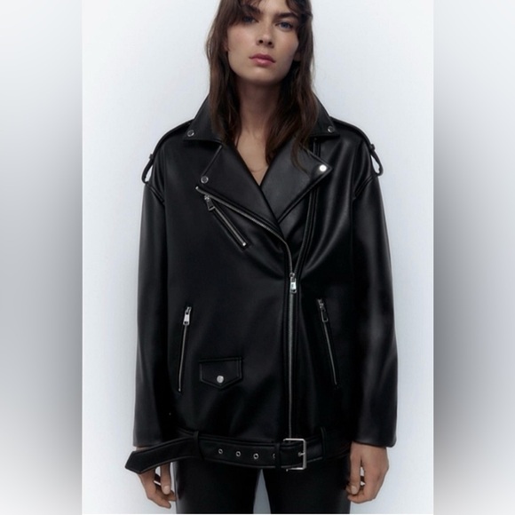 ZARA Oversized Leather Jacket - Picture 2 of 9